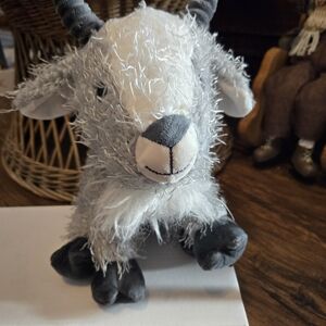 Gray and White Plush Goat Toy
